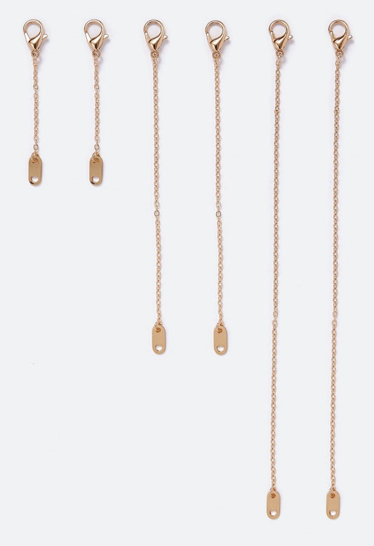 3 Pack Set Fine Chain Extender Gold