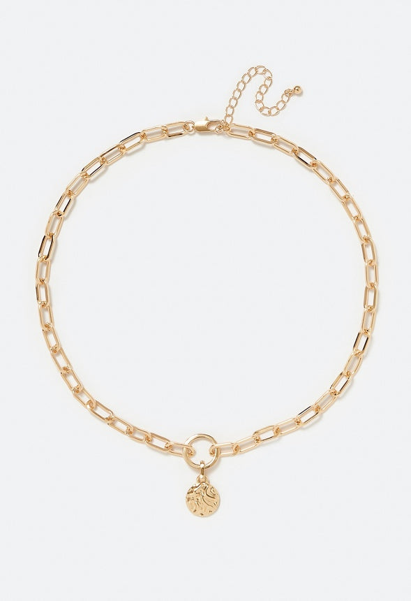 Kala Chain Necklace With Ring And Interchangeable Charms  Gold