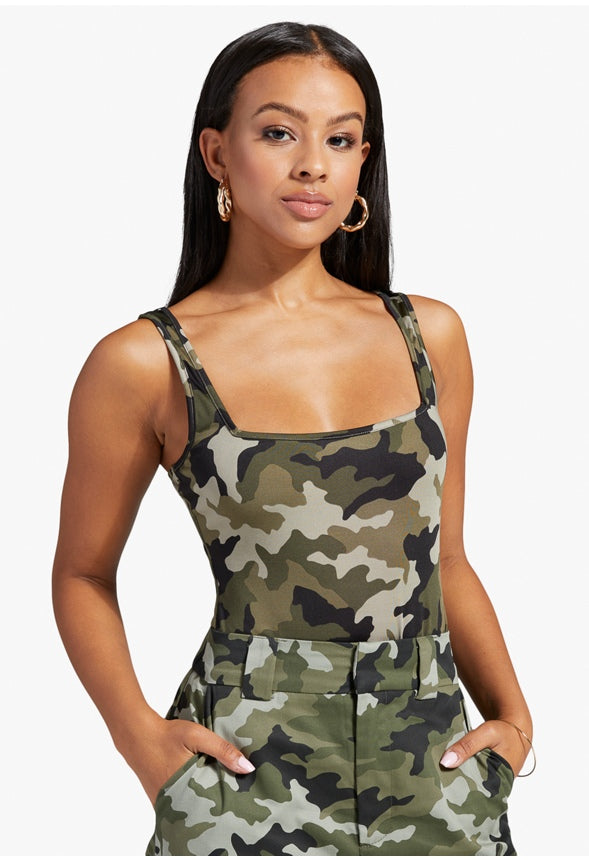 SQUARE NECK SLEEVELESS BODYSUIT Multi