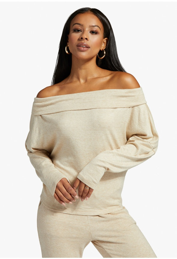 HACCI DOLMAN TOP Oatmeal Heather