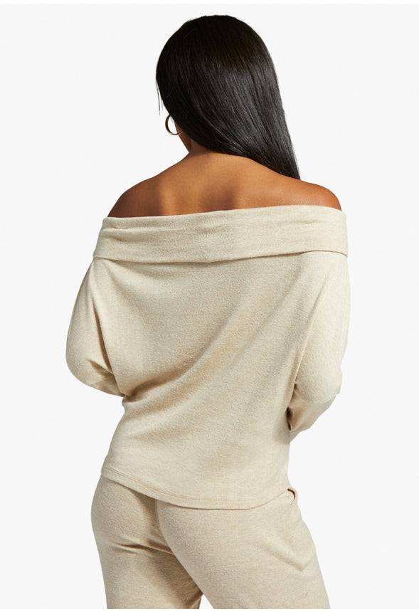 HACCI DOLMAN TOP Oatmeal Heather