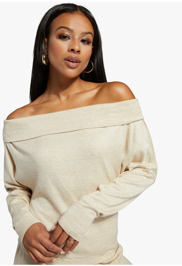 HACCI DOLMAN TOP Oatmeal Heather