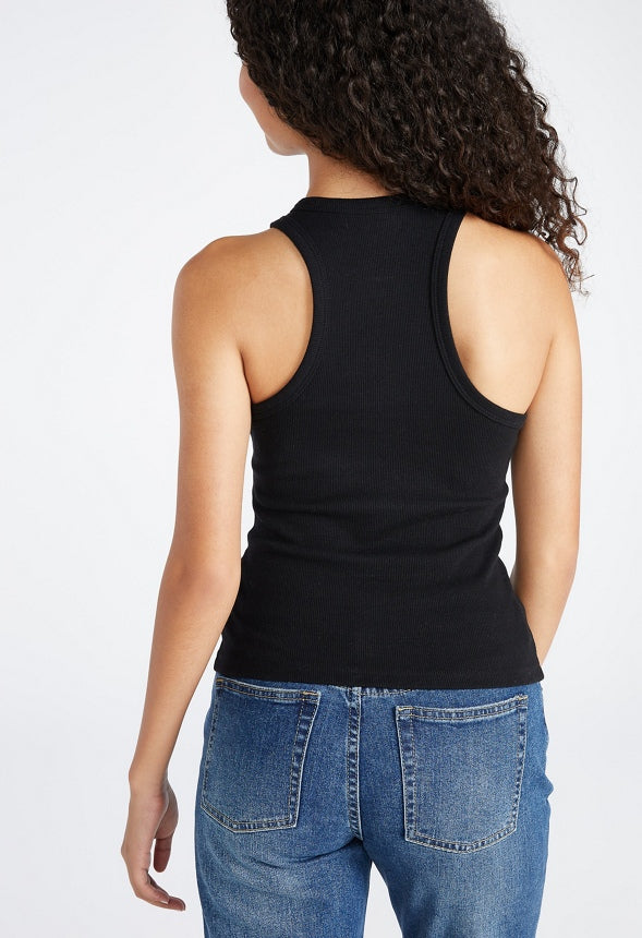 Basic Rib Tank Top Caviar