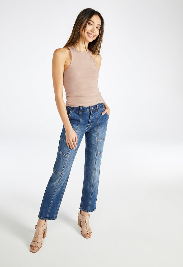 Basic Rib Tank Top Warm Taupe