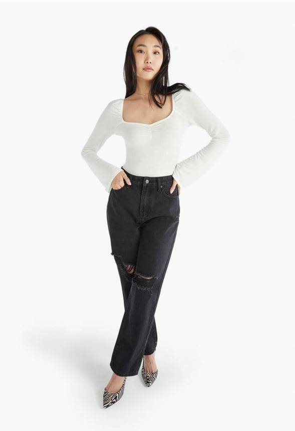 SWEETHEART NECK BODYSUIT White