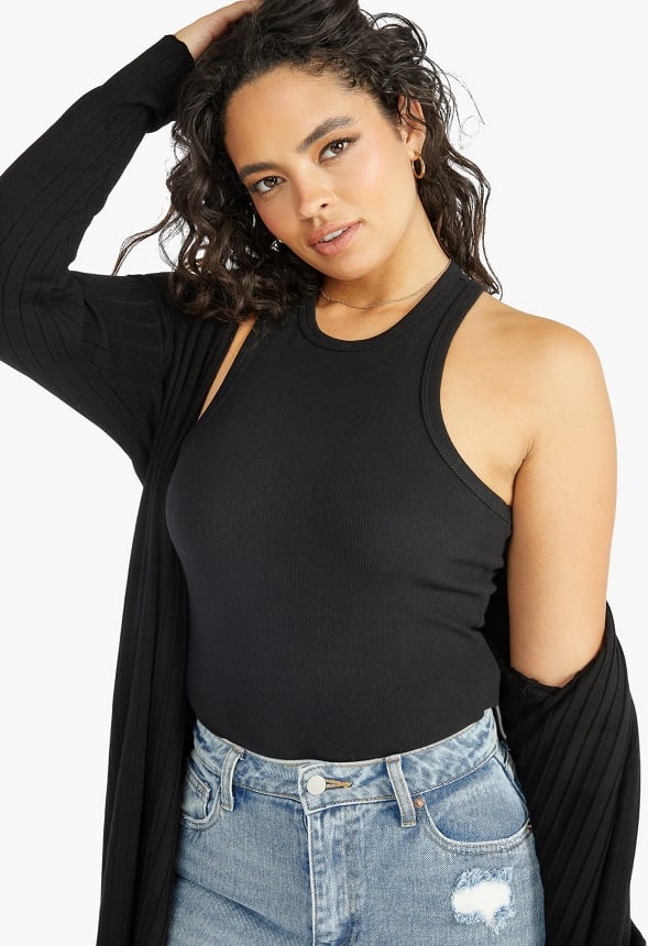 BASIC RIB TANK TOP Black Caviar