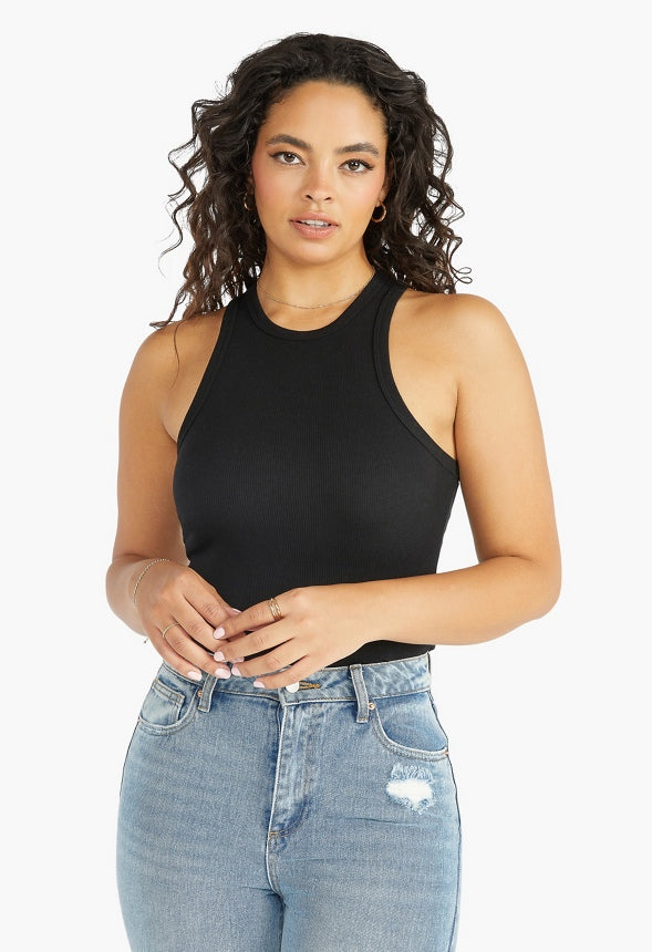 BASIC RIB TANK TOP Black Caviar