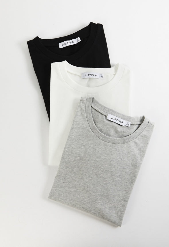 3-Pack Everyday Tee Black/ White/ Light Grey