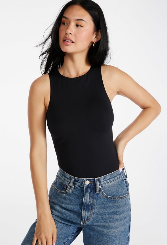 Seamless Tank Bodysuit Black Caviar