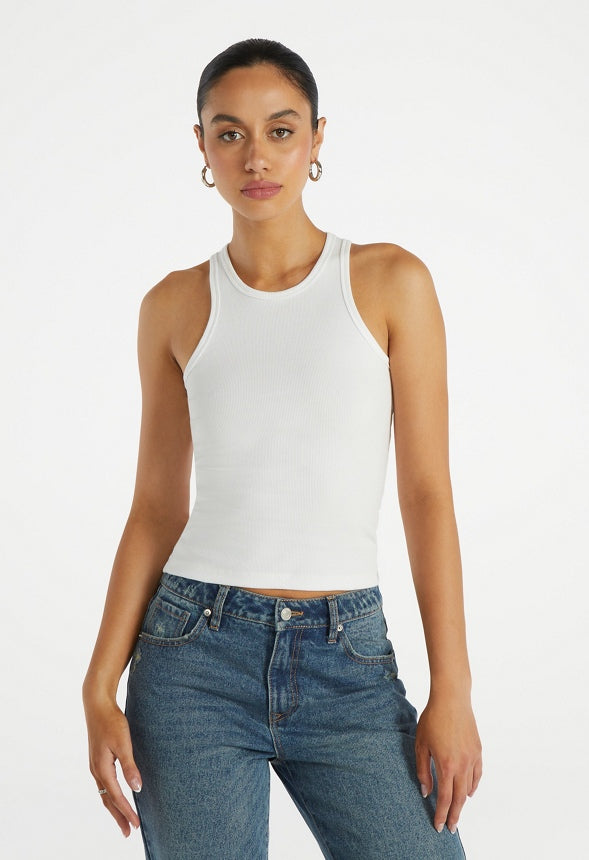 3-Pack Basic Rib Tank White/ Black Caviar/ Dark Heather Grey