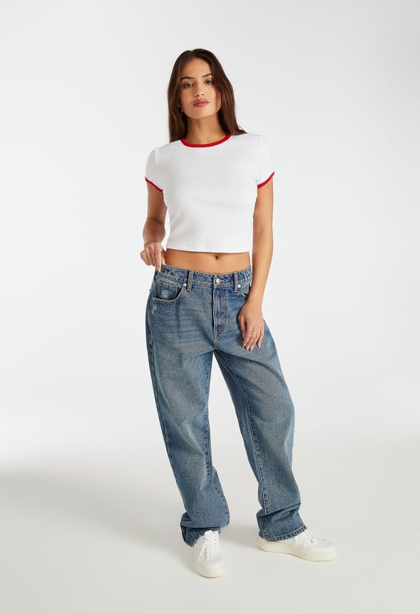 2-Pack Baby Ringer Tee Bright White/ Light Heather Grey