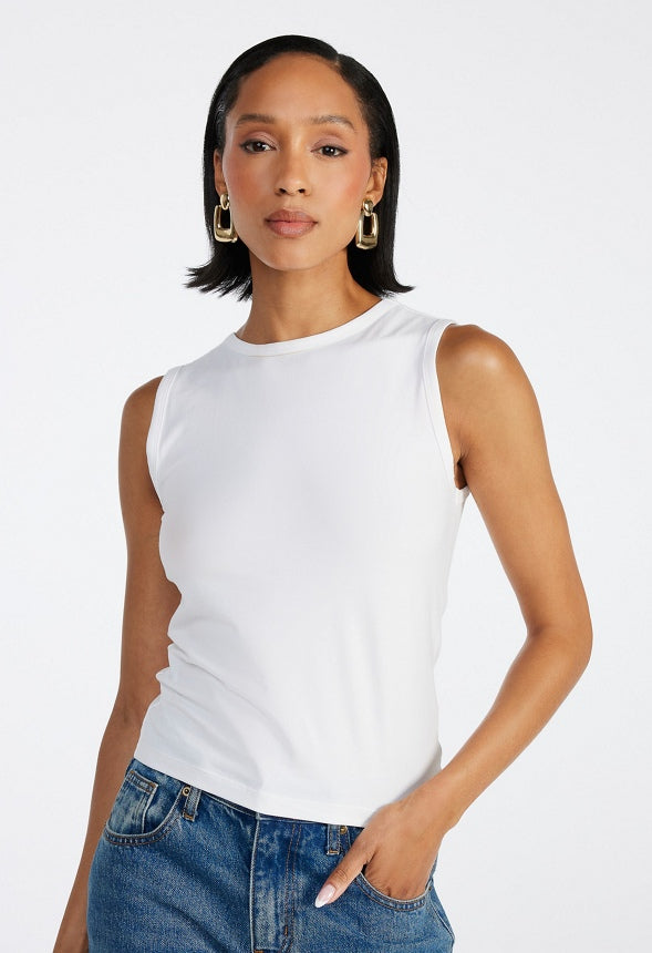 2-Pack Muscle Crop Tank Bright White/ Salsa Red