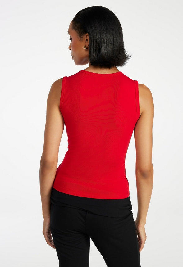 2-Pack Muscle Crop Tank Bright White/ Salsa Red