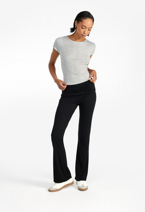 2-Pack Pointelle Tee Bright White/ Light Heather Grey