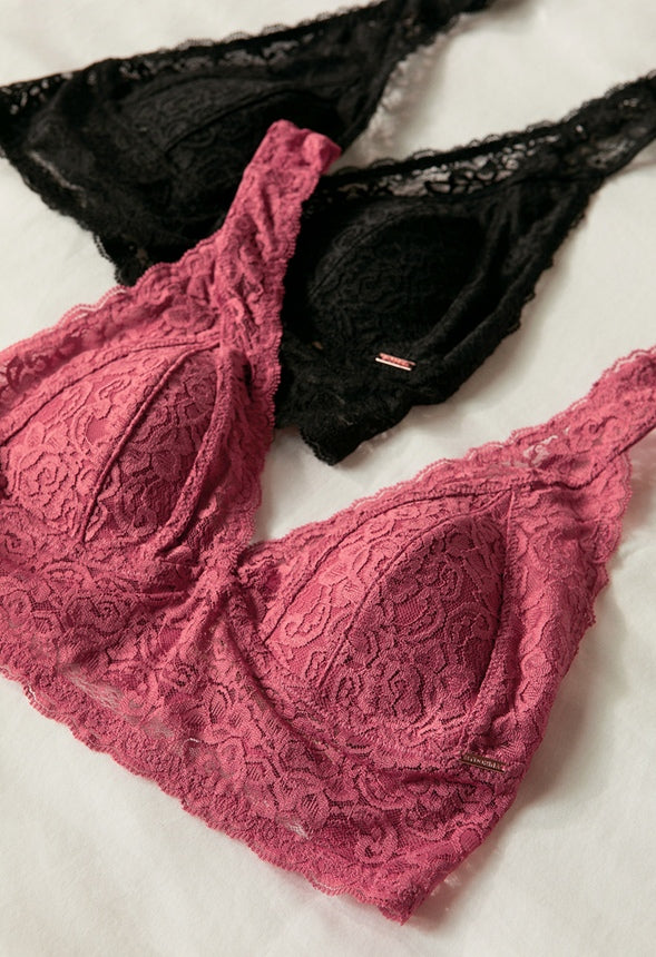 LANA LACE BRALETTE (Two-Pack) Coral/Black