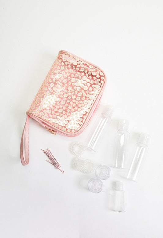 REUSABLE TRAVEL NECESSITIES KIT Pink