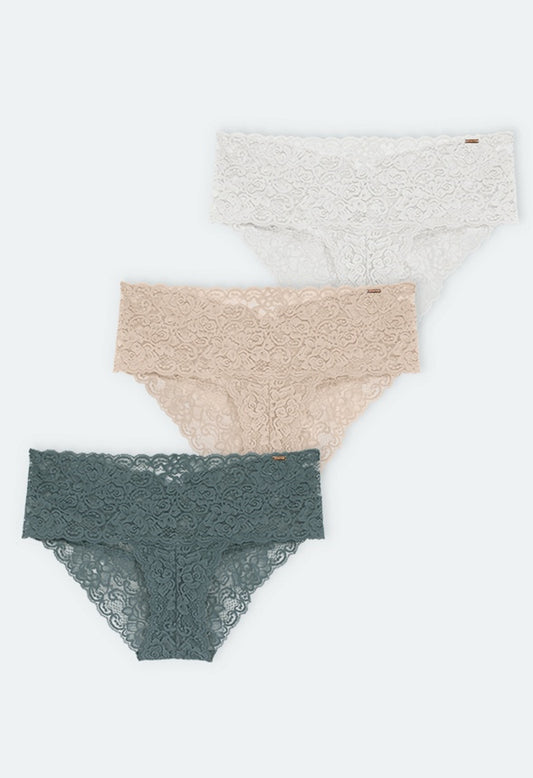 LANA BRIEF CLASSIC (Trio Set) Green/Beige/Ivory