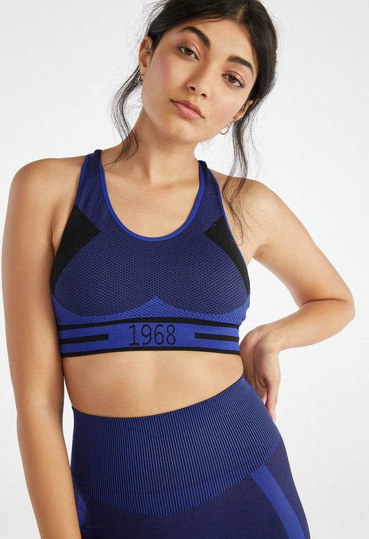 Incline Active Sports Bra Black/Blue