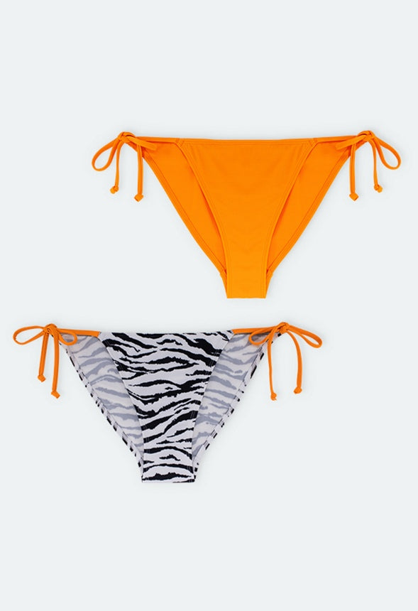 AVALON BIKINI BOTTOM (Two-Pack) Black/Coral