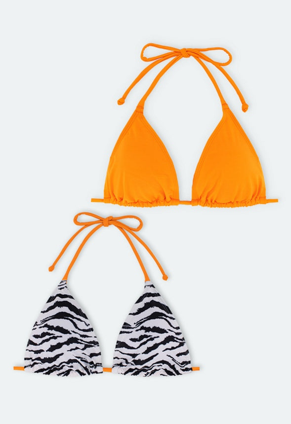 AVALON BIKINI TOP (Two-Pack) Black/Coral