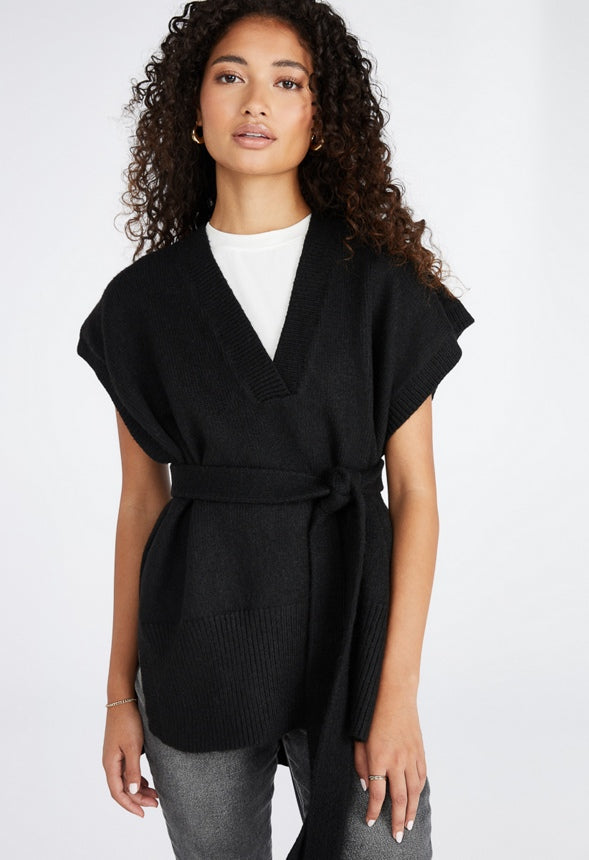 Belted Ruana Black