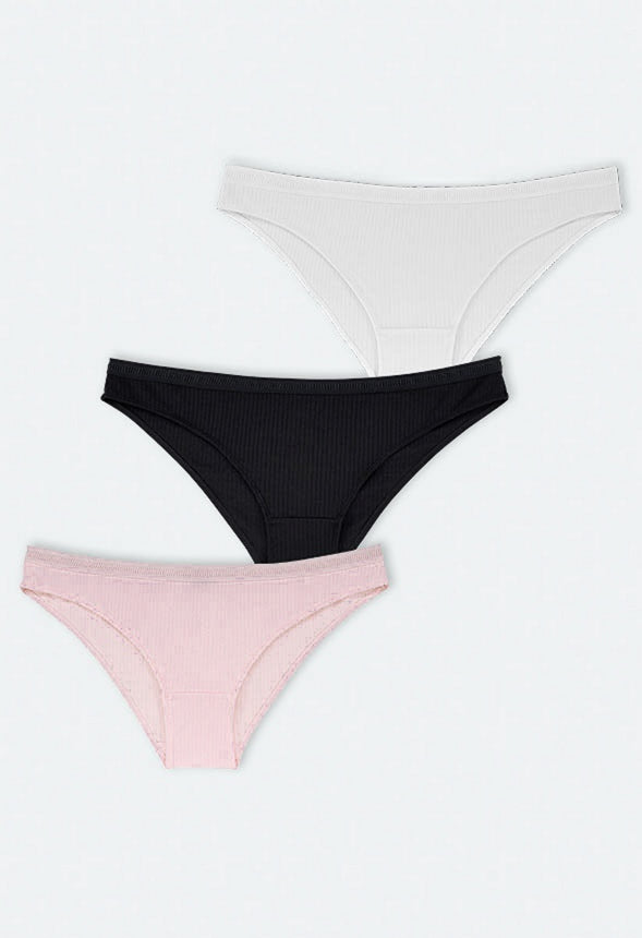 Tiffany Panty (Trio Set) Pink/Black/White