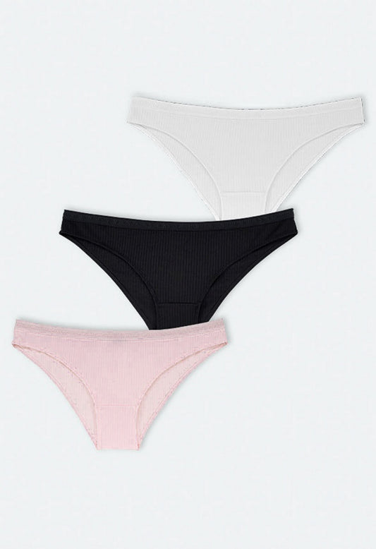 Tiffany Panty (Trio Set) Pink/Black/White