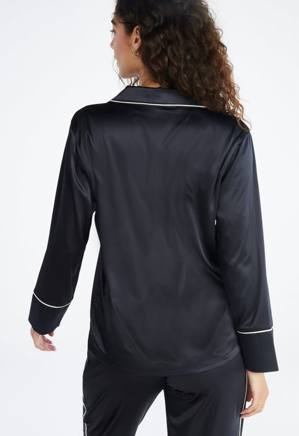 Regardless Pajama Long Sleeve Top Black