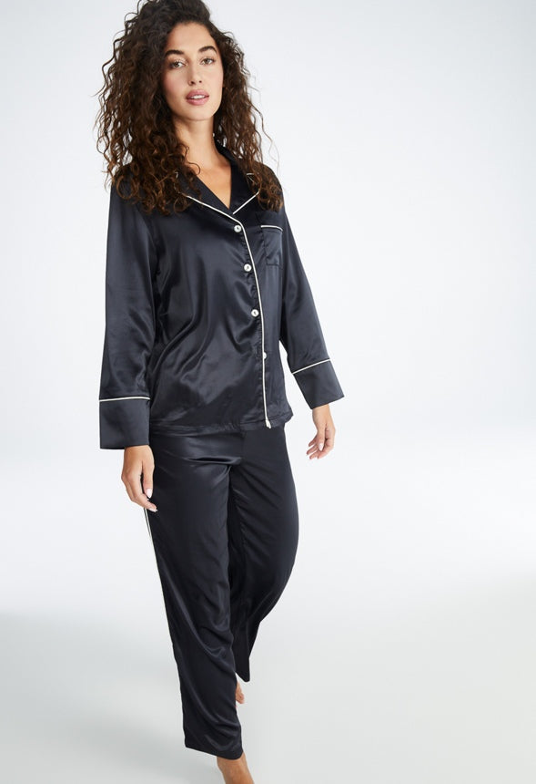 Regardless Pajama Long Sleeve Top Black