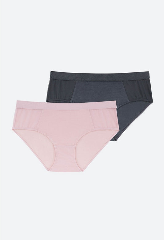 Hallie Undies (Two-Pack) Pink/ Grey
