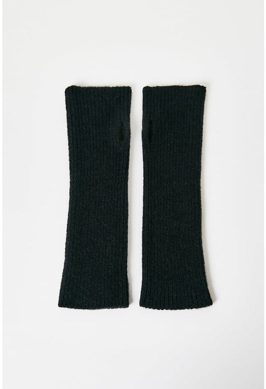 Rib Knit Arm Warmer Black