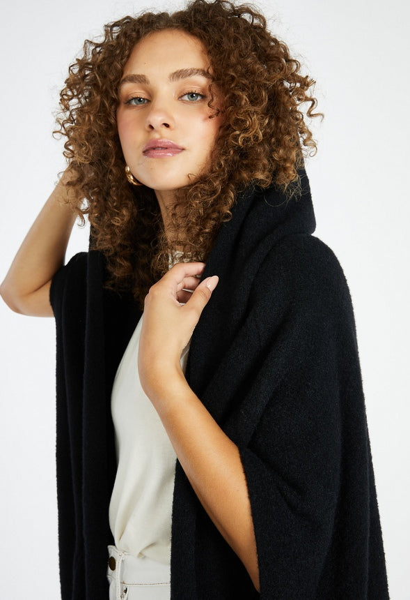 Hooded Ruana Black