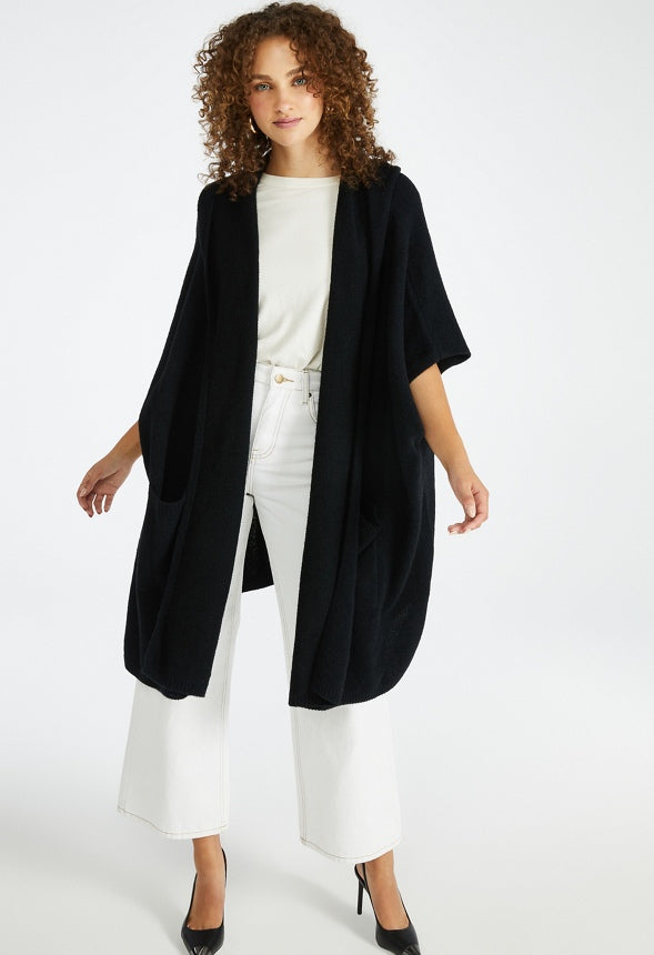 Hooded Ruana Black