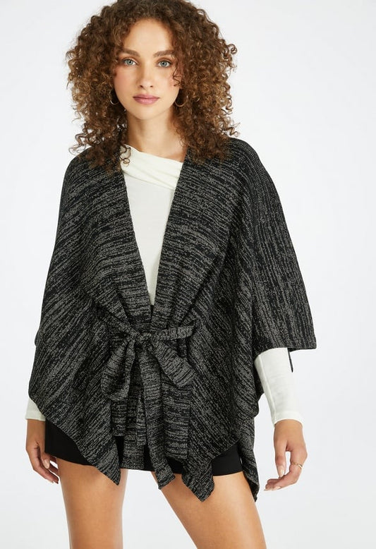 Shimmer Ruana Black