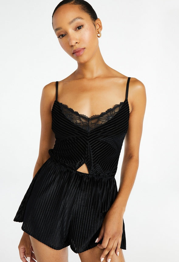 Tatum Teddy Romper Black