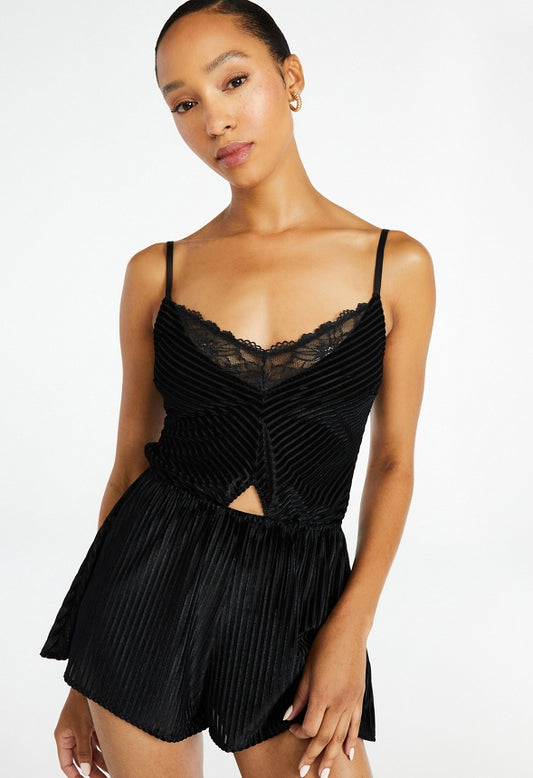 Tatum Teddy Romper Black