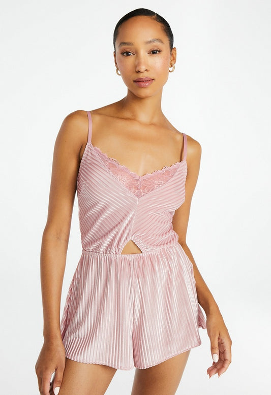 Tatum Teddy Romper Pink