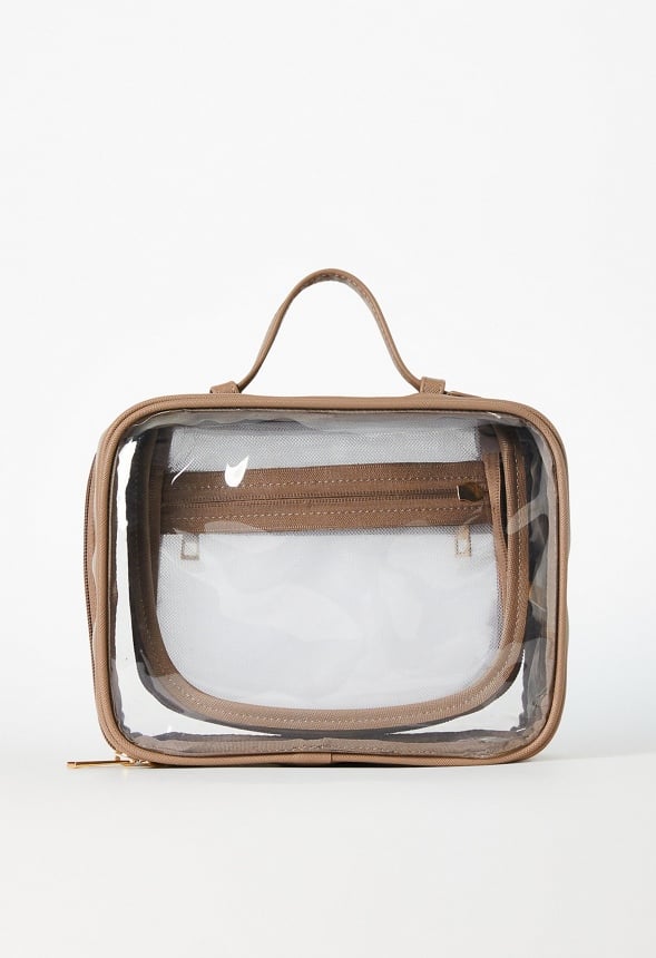 Clear Cosmetic Case Taupe