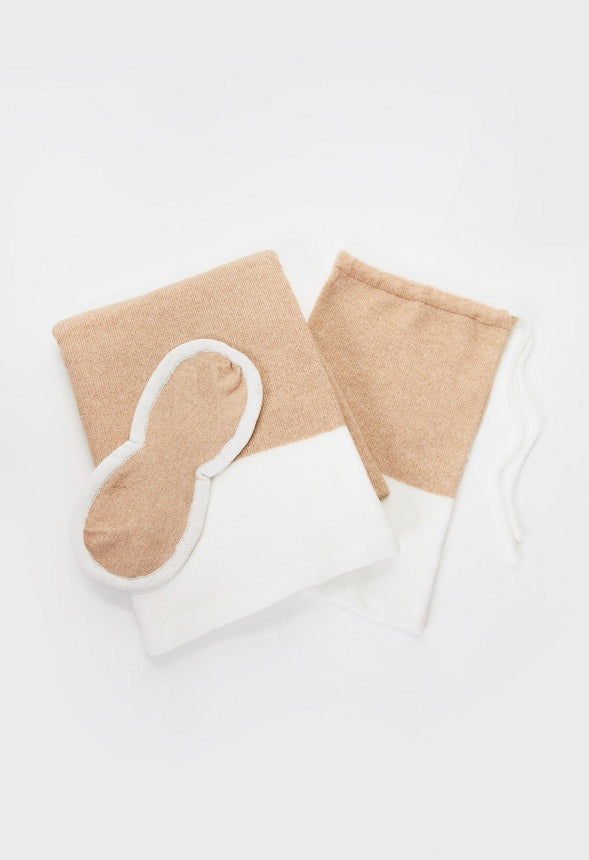 Eyemask And Blanket Travel Set Natural/ Marshmallow White