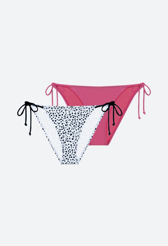 2-Pack Carrubo Bikini Bottoms Dalmatian/ Pink