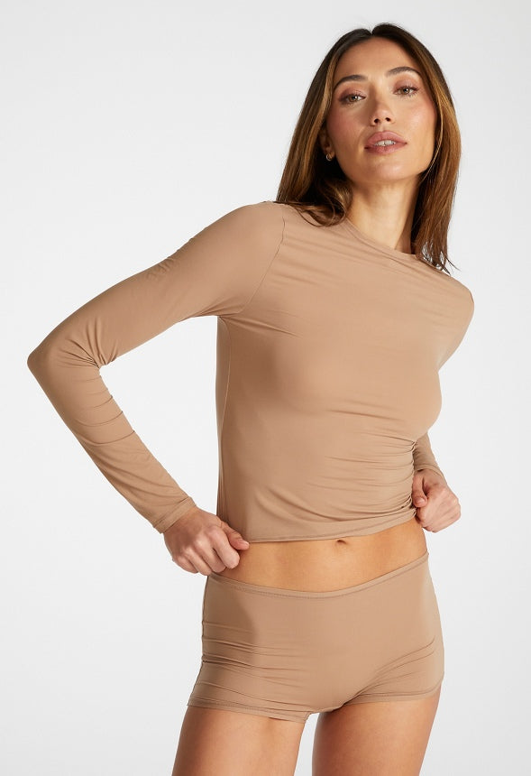 Noa Long Sleeve Top Dark Beige
