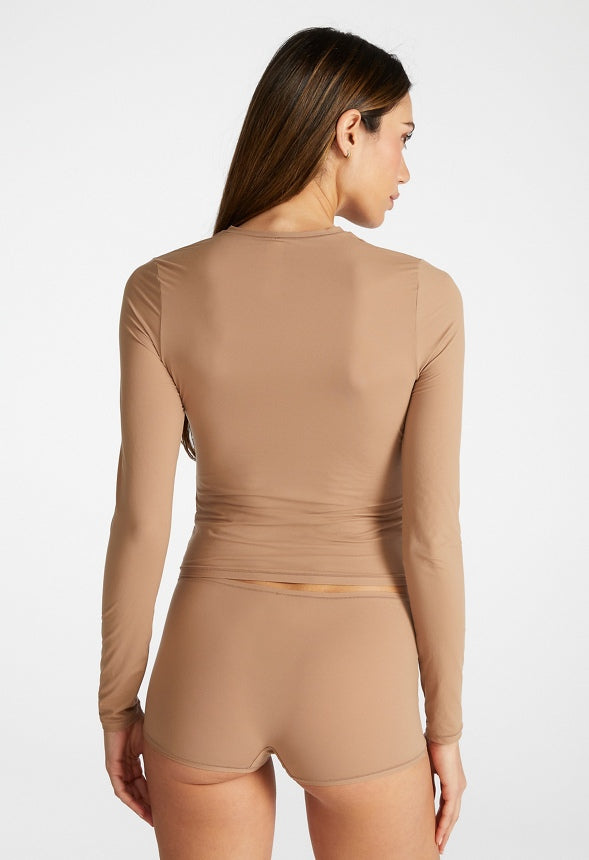Noa Long Sleeve Top Dark Beige