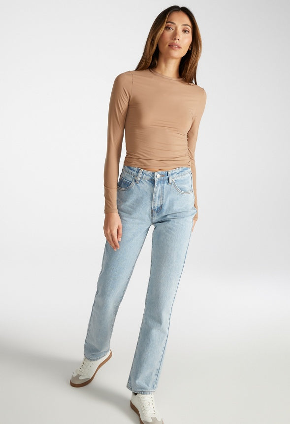 Noa Long Sleeve Top Dark Beige