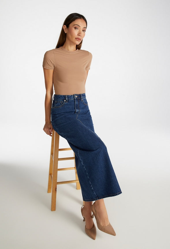 Noa Short Sleeve Top Dark Beige