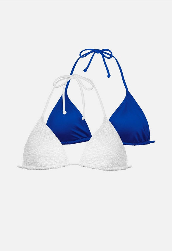 2-Pack Baule Bikini Top White/ Blue