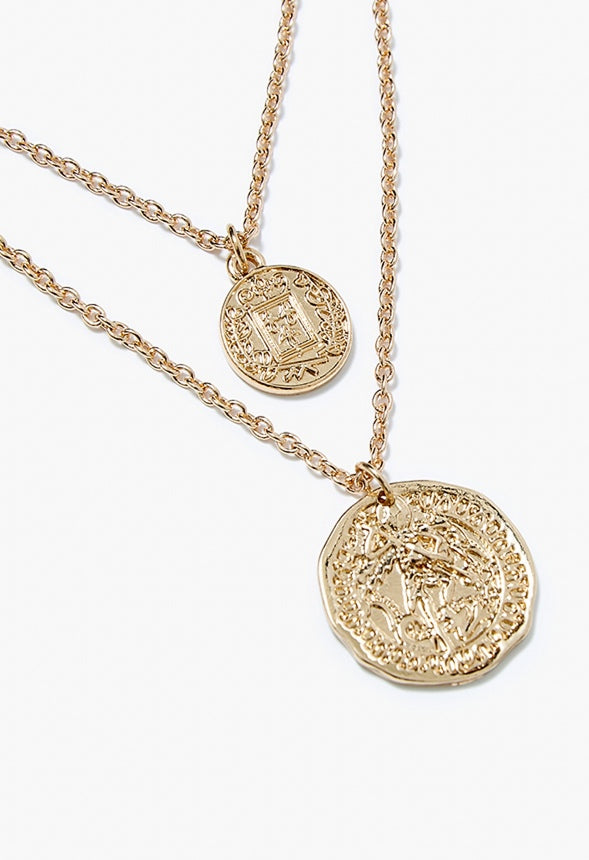 Sienna Layered Necklace With Coin Drops Gold
