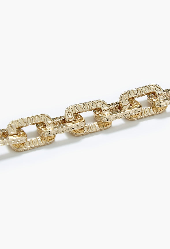 Lana Textured Oval Link Necklace Gold