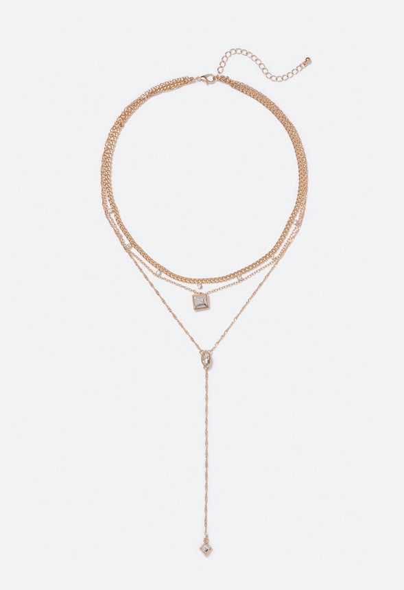 Elise Delicate Crystal Necklace Crystal/Gold