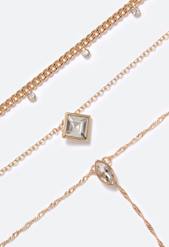 Elise Delicate Crystal Necklace Crystal/Gold
