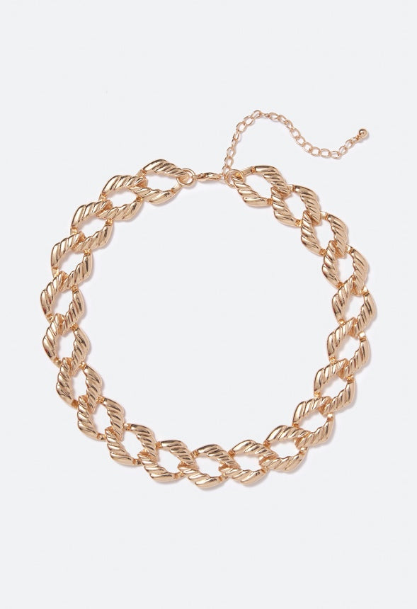 Oakley Hetched Chain Necklace  Gold